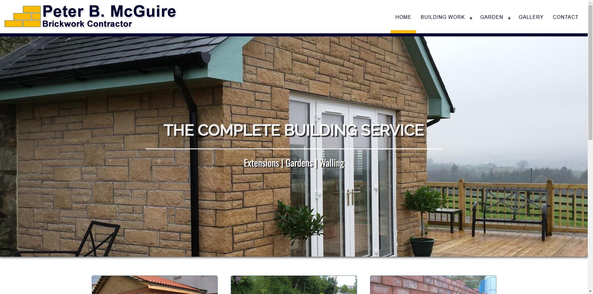 website designed for Peter B McGuire Brickwork Contracts