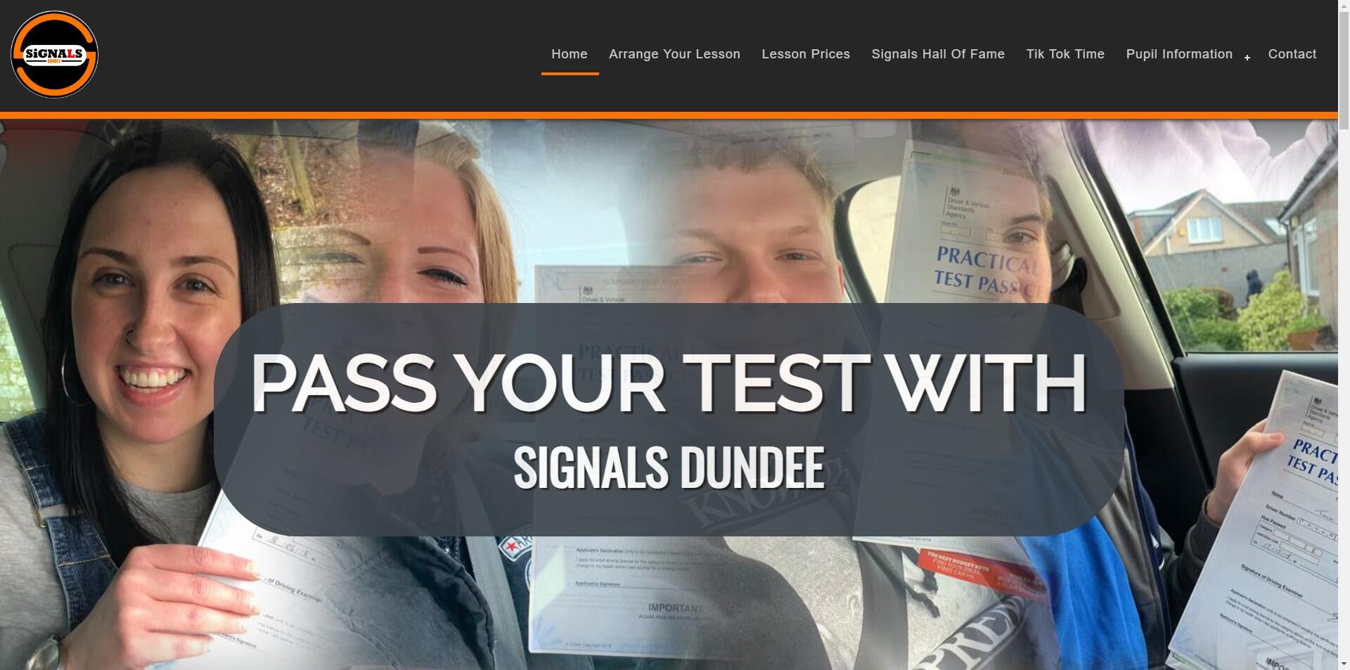 website designed for Signals Driver Training