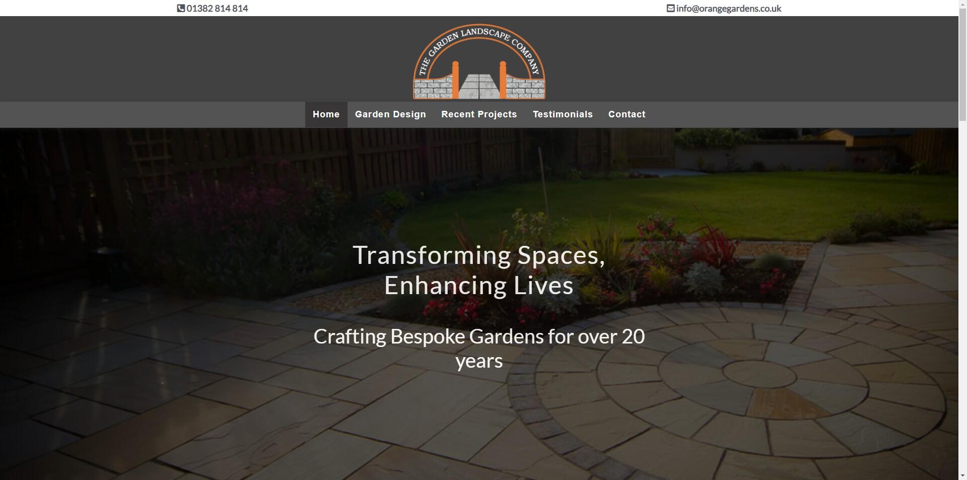 website designed for Garden Landscape Company