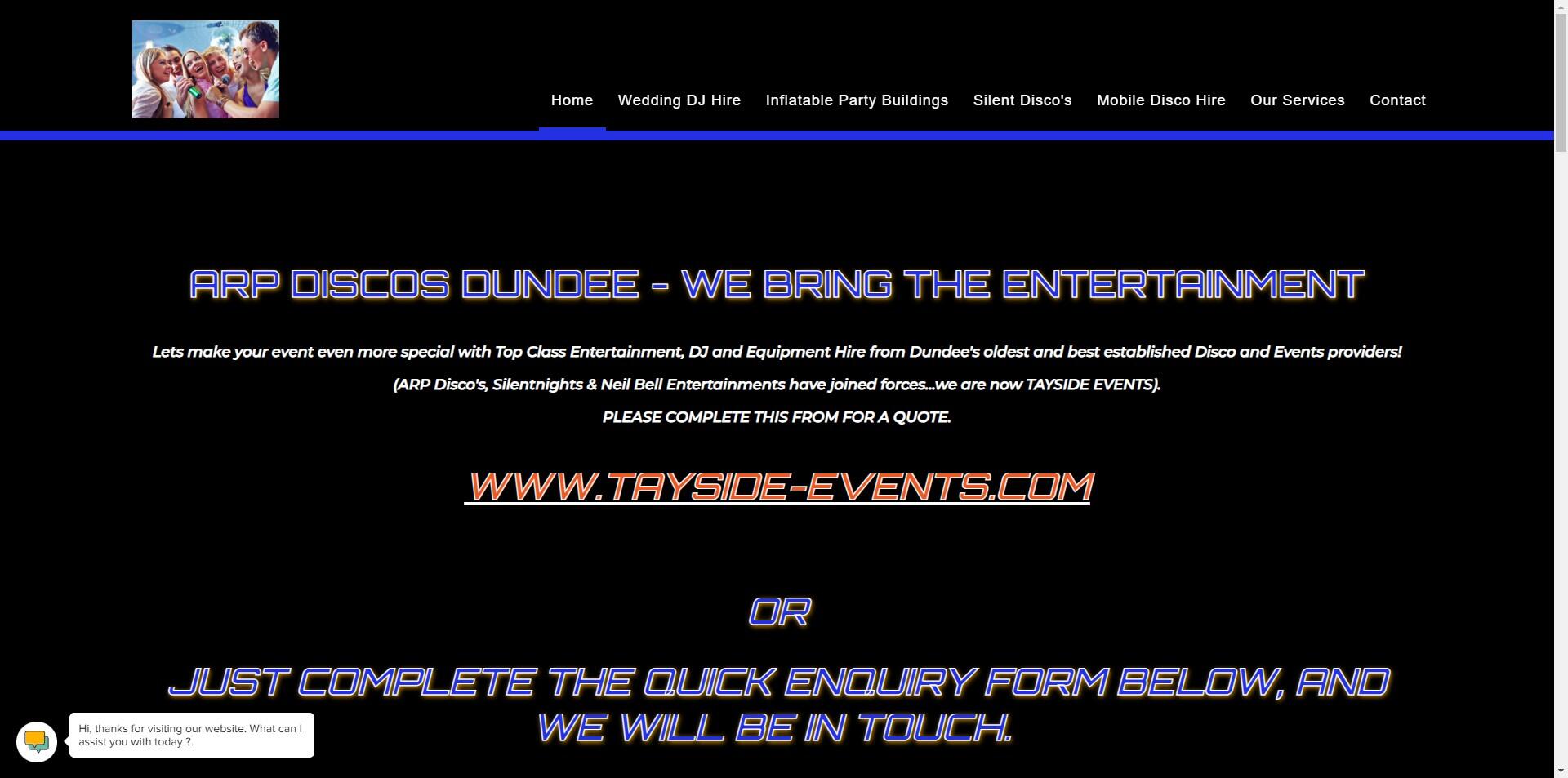 website designed for ARP Discos