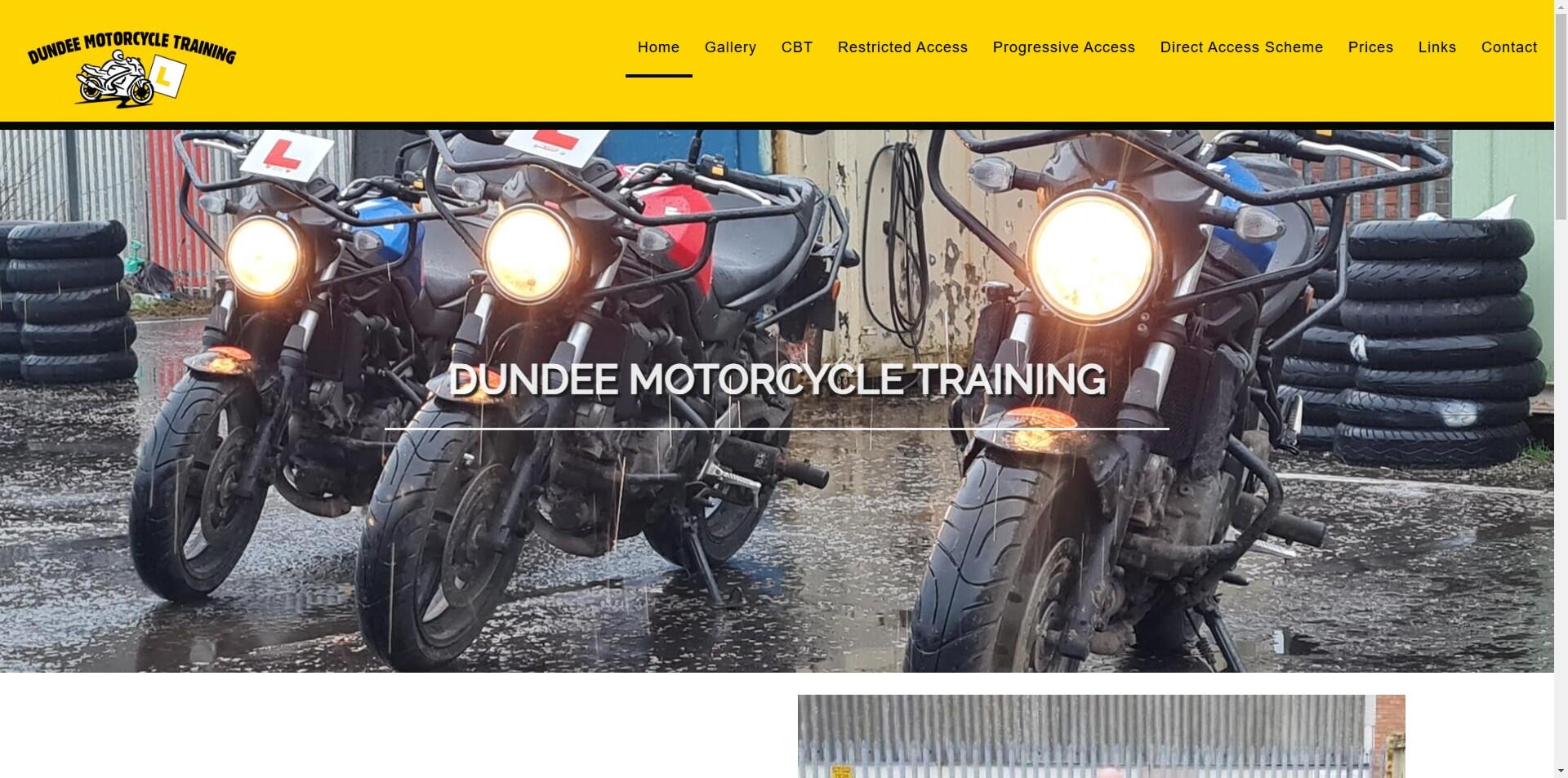 website designed for Dundee Motorcycle Training