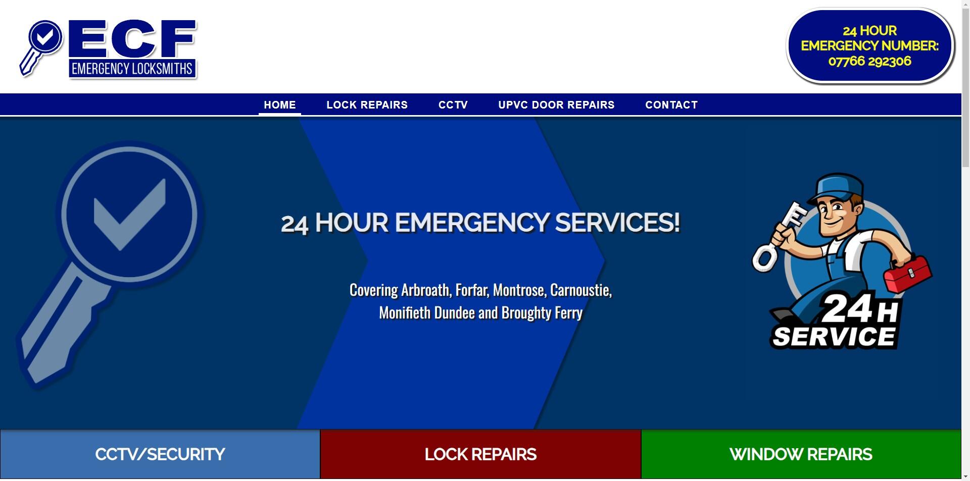 website designed for ECF Locksmiths